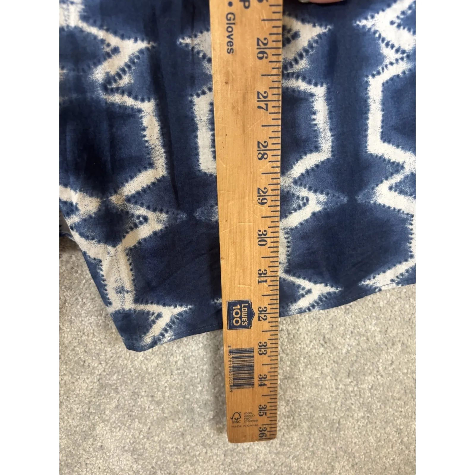 Lafayette 148 Ikat Pleated Tunic Top Size 14 Batik Dyed Career Office Lagenlook Blue - Image 6