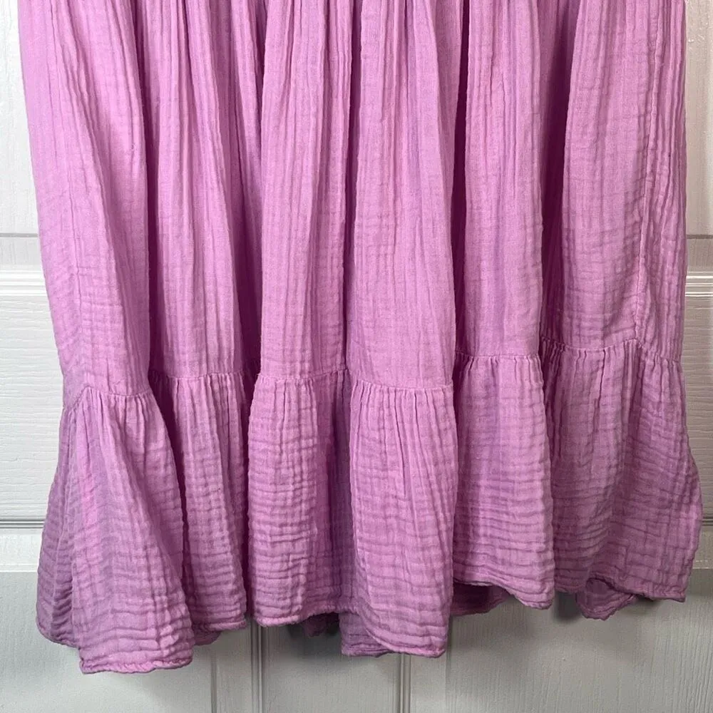 Anthropologie Marisol Smocked Mini Dress in Lilac Sz XL Gauzy - Image 7