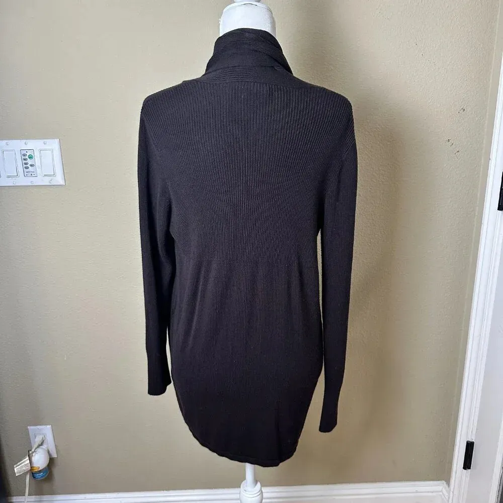 OLIVIA SKY Brown Ribbed Open Knit Cardigan size medium - Image 5