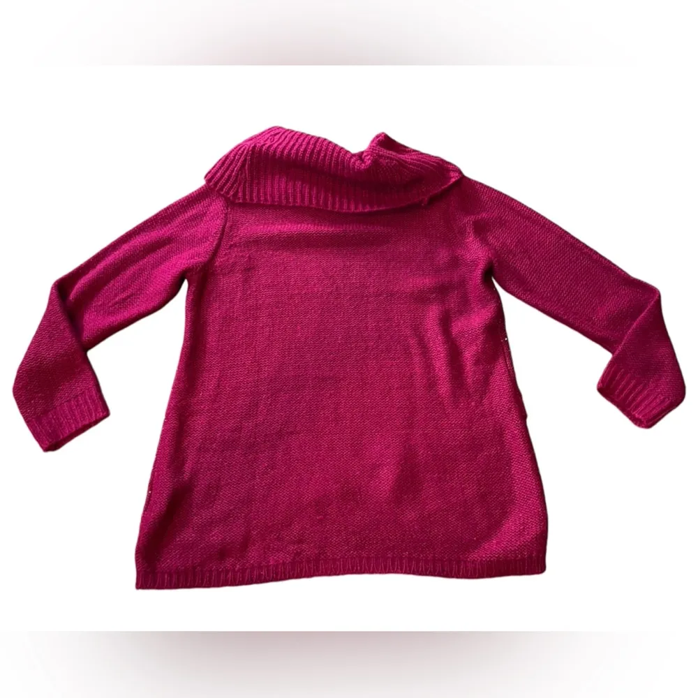 NEW Signature Studio Plus Size Berry Sequin Glam Holiday High Low Knit Sweater - Image 4