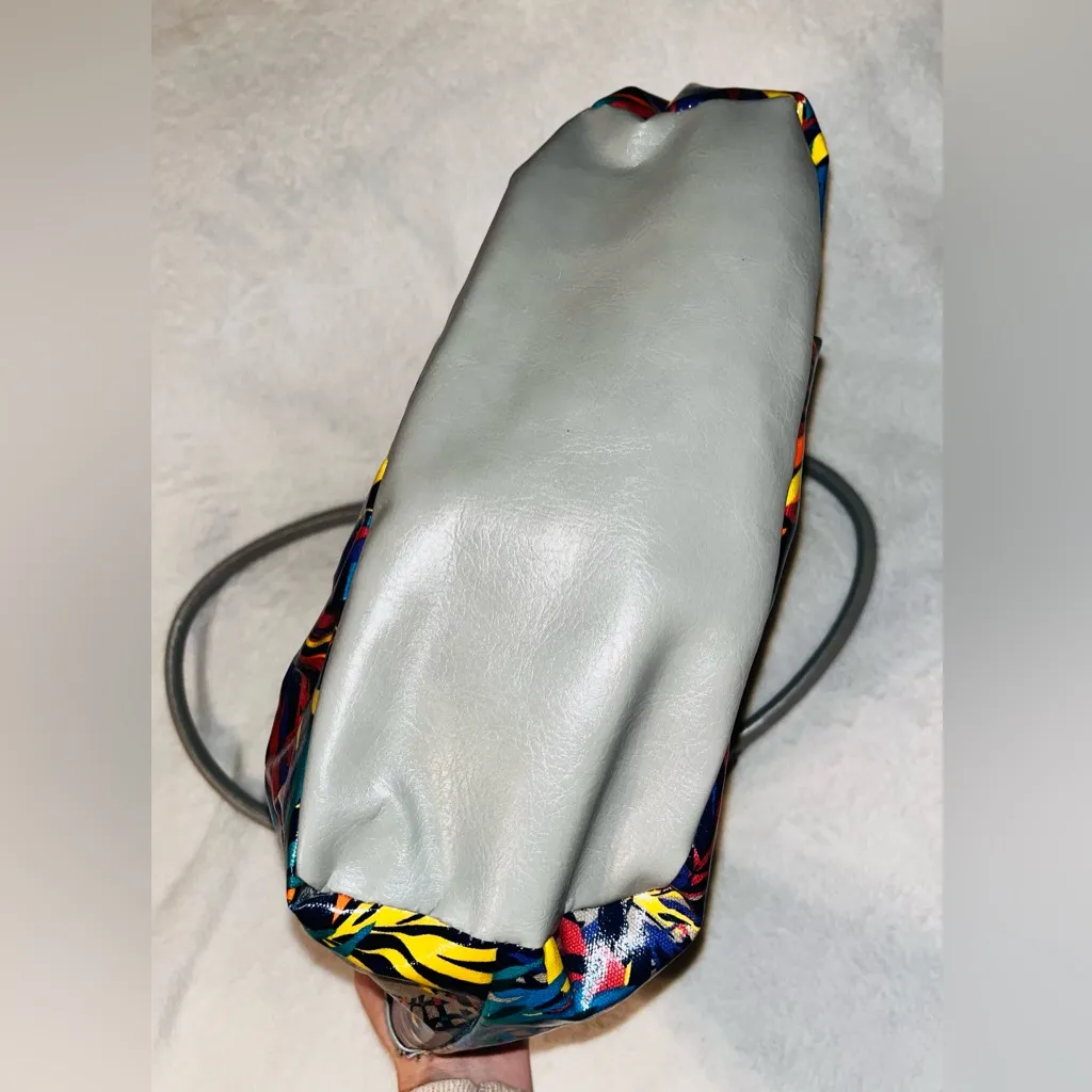 PLUM Tropical Print Hobo Slouch Bag Red - Image 4