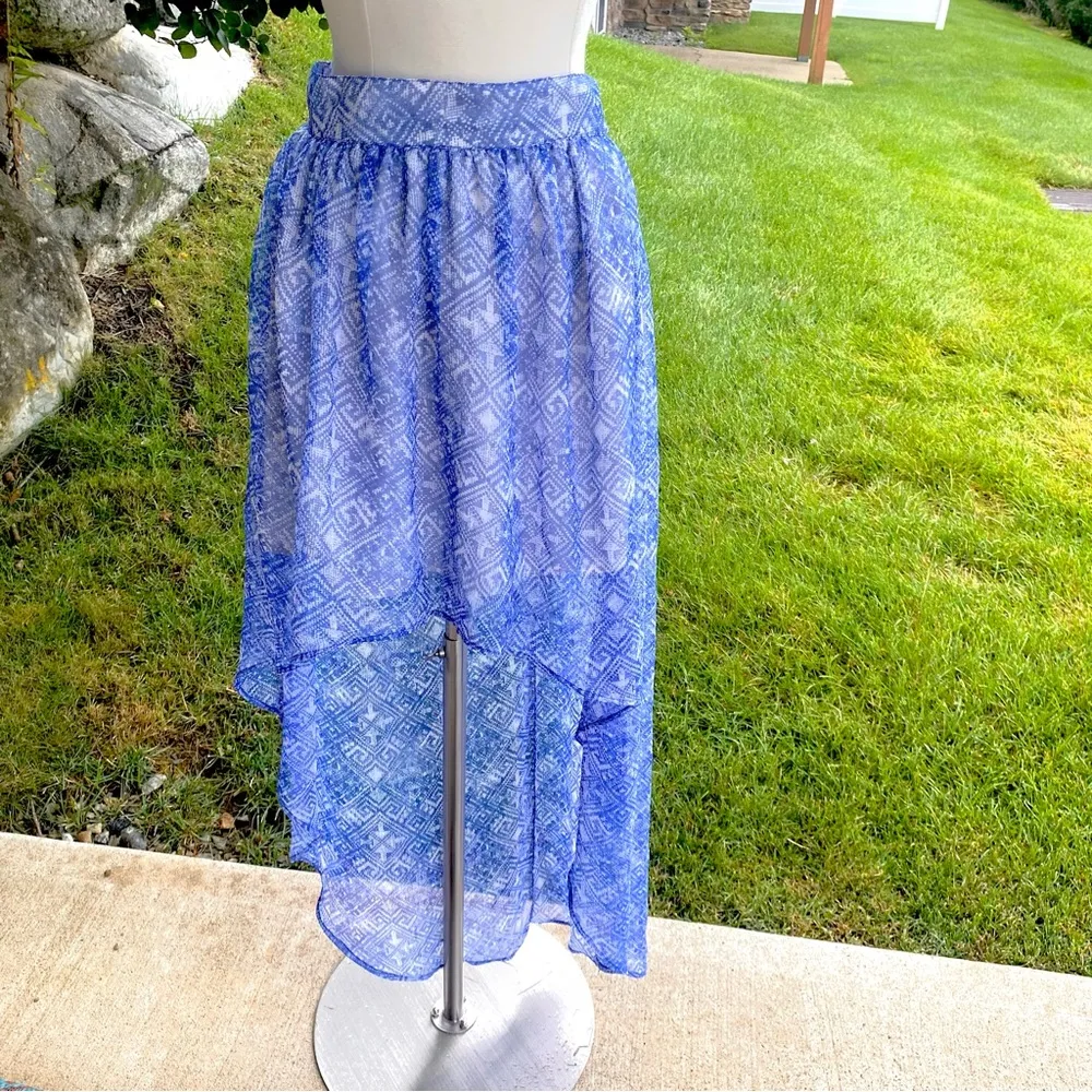 Ecoté urban outfitters small high low chiffon skirt blue - Image 7