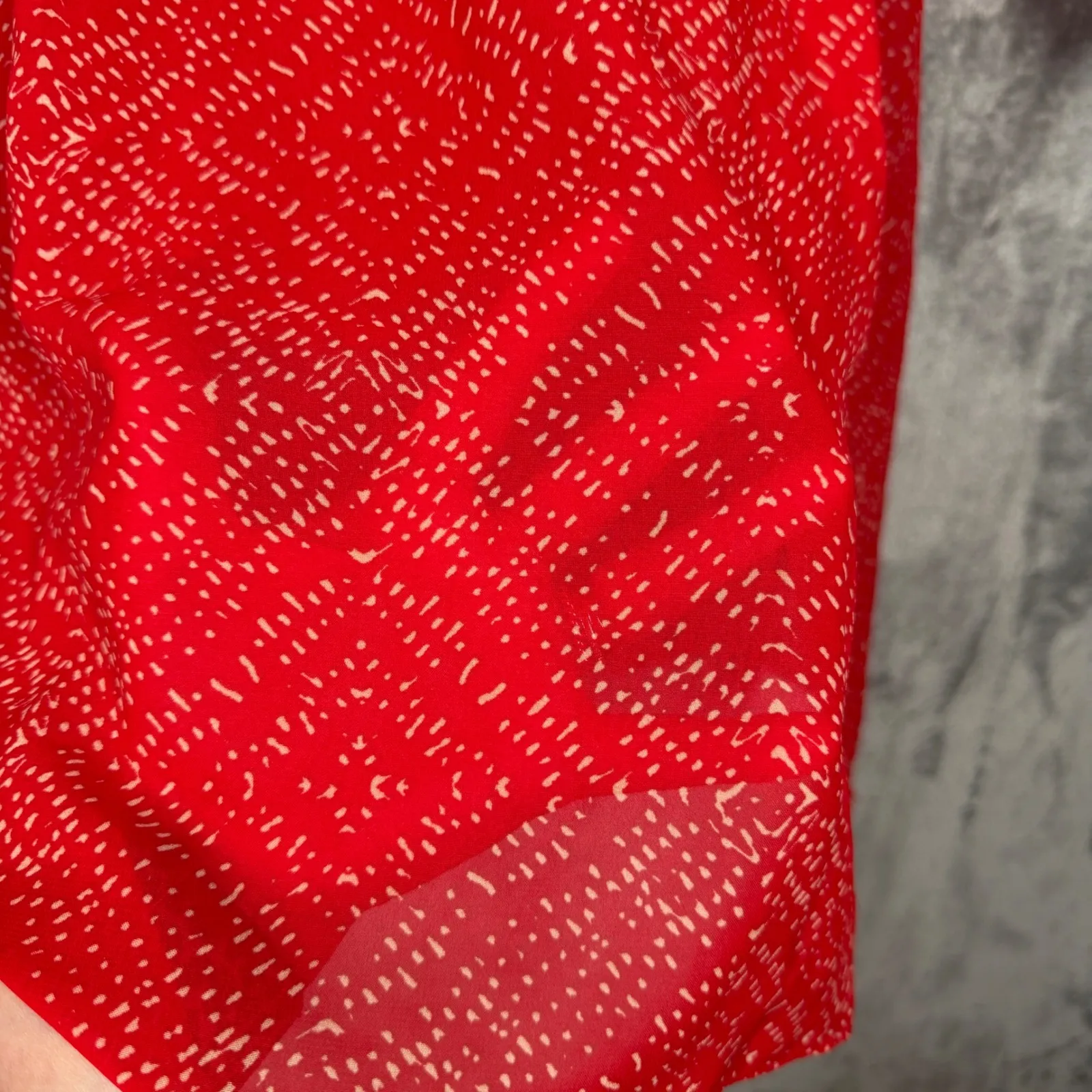 Lauren Ralph Lauren Dress Lightweight‎ Preppy Casual Office Red Cream Size 6 - Image 6