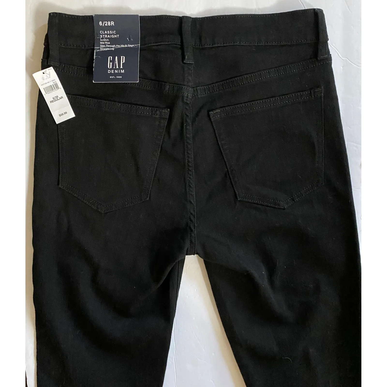 GAP Women's Black Classic Straight Stretch Denim Jeans Size 6 28 Regular - Image 7