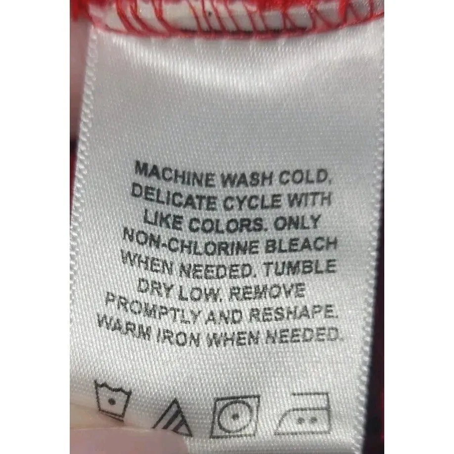 Faded‎ Glory Knit Top V-Neck Short Sleeve Ribbed Red Blouse Small - Image 6