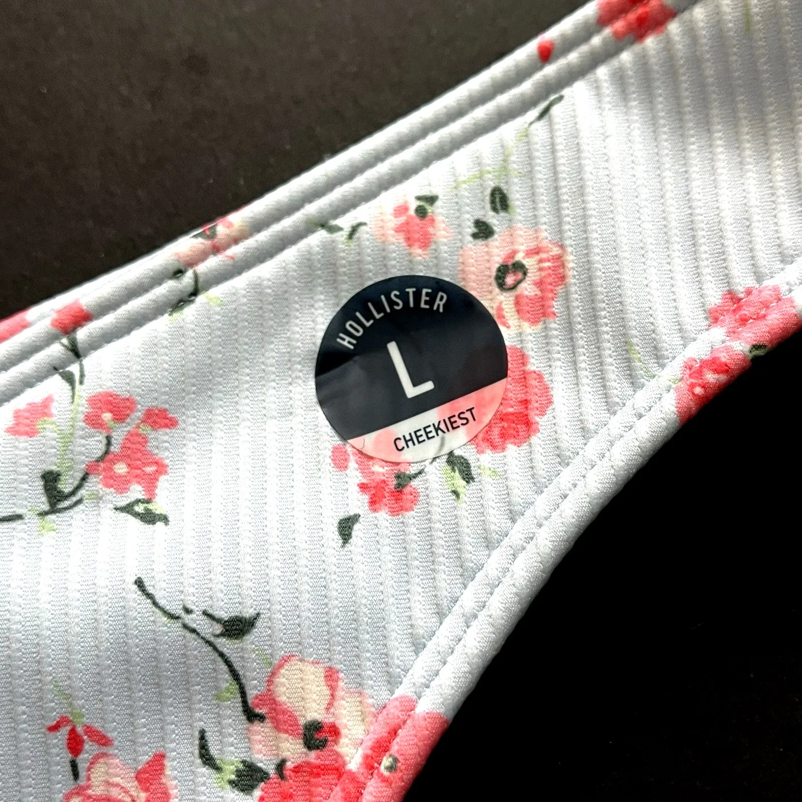 New Hollister Cheeky Bikini Swimsuit Bottom Womens L 12 14 Floral Cheekiest - Image 2