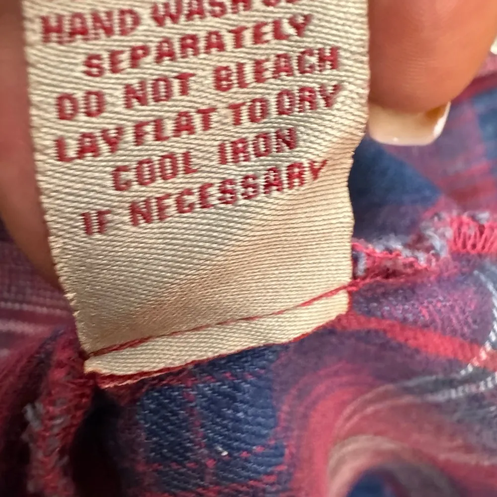 Reba Red and Blue Buttoned Midi Dress Size Large 100% Cotton Side Pockets A1 - Image 16