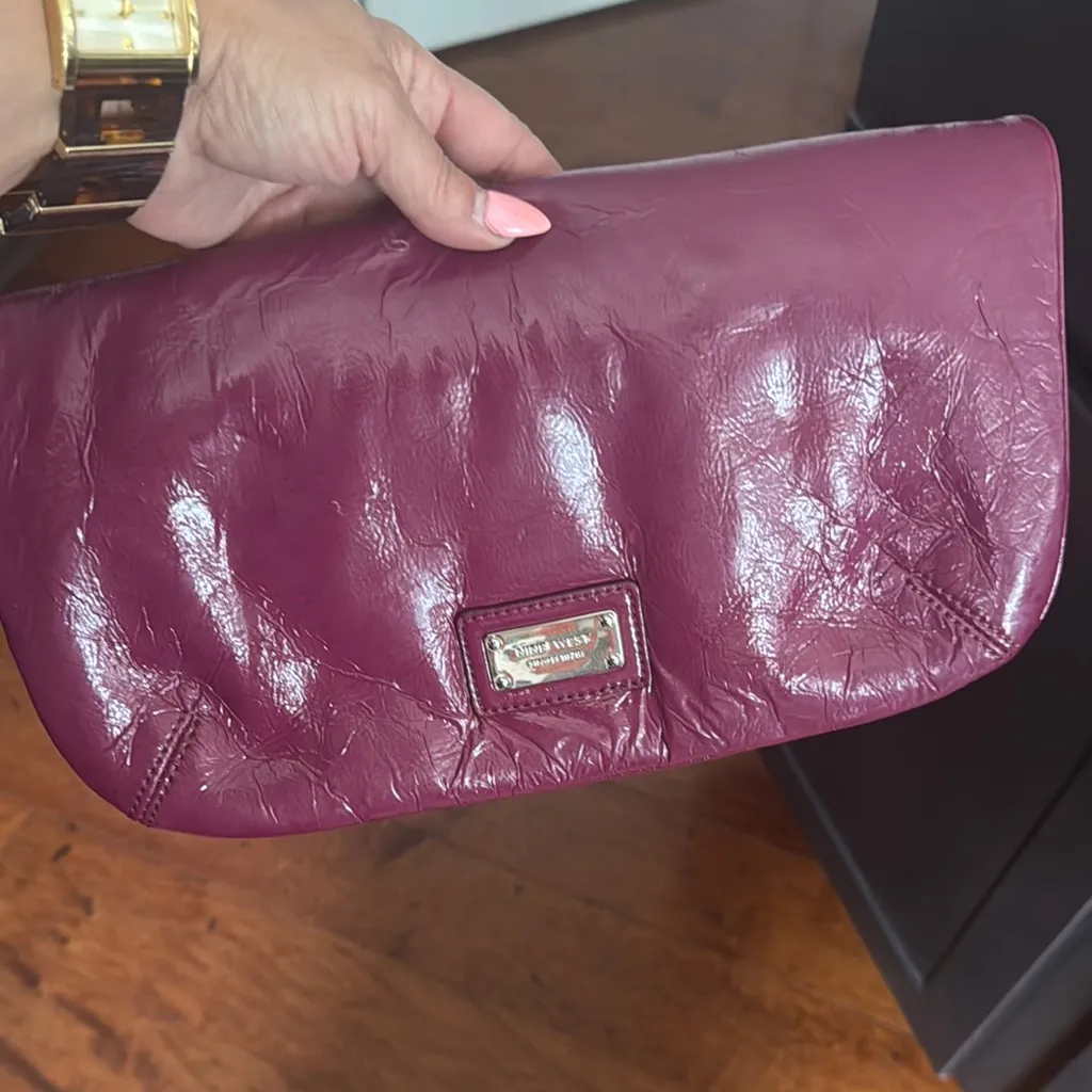 Nine West Purple Patent Leather Clutch - Image 2