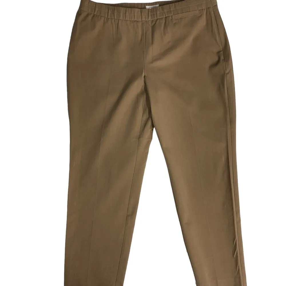 J Jill Precision Stretch Twill Slim‎ Leg Pants Womens Sz 16 Petite Tobacco Brown - Image 2