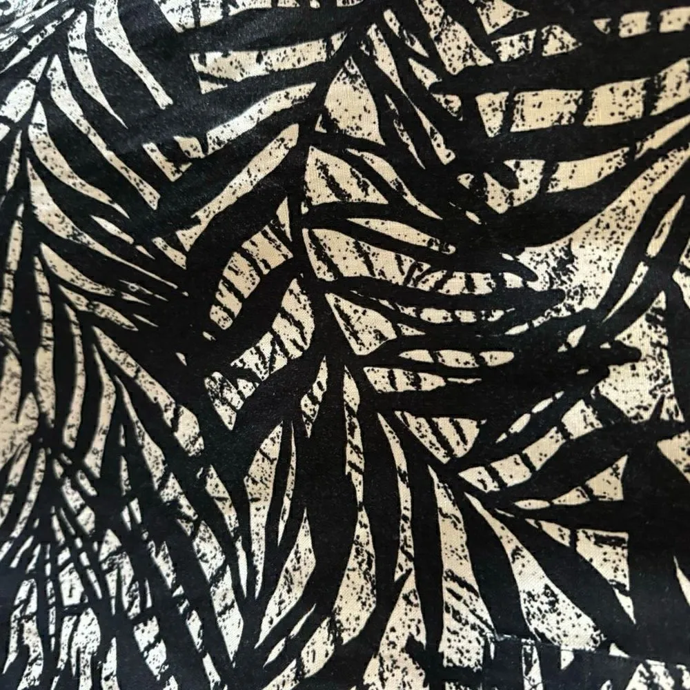 BANANA REPUBLIC BLACK & TAN PALM LEAF PRINT LINEN  VISCOSE SHIRT DRESS SZ 6 - Image 8