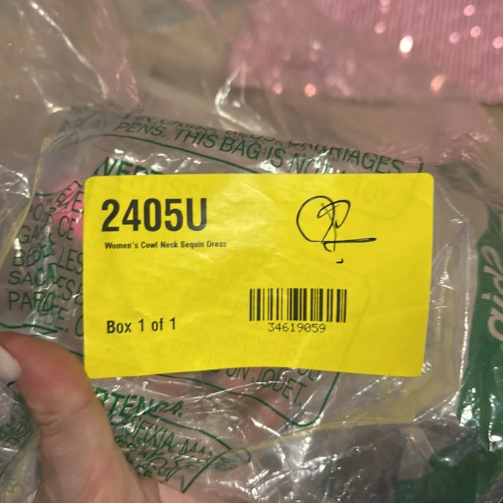 NWT Women's cowl neck sequin dress - medium with open side - Image 2