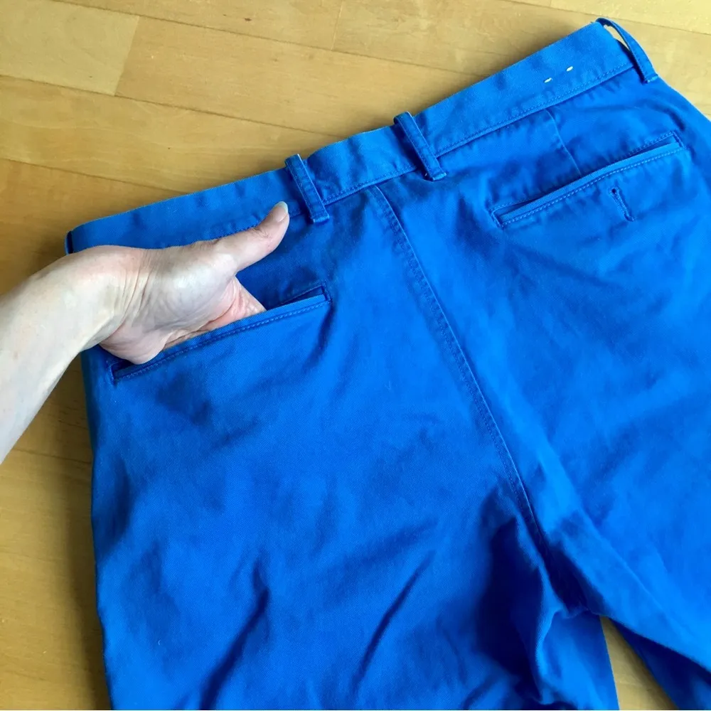 J Crew 100% Cotton, Mid Rise, Straight Leg Pants, Royal Blue, Size 31 x 30 - Image 4