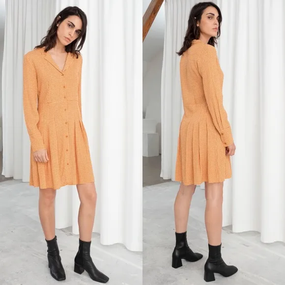 & OTHER STORIES Houndstooth Pleated Dress - Image 10