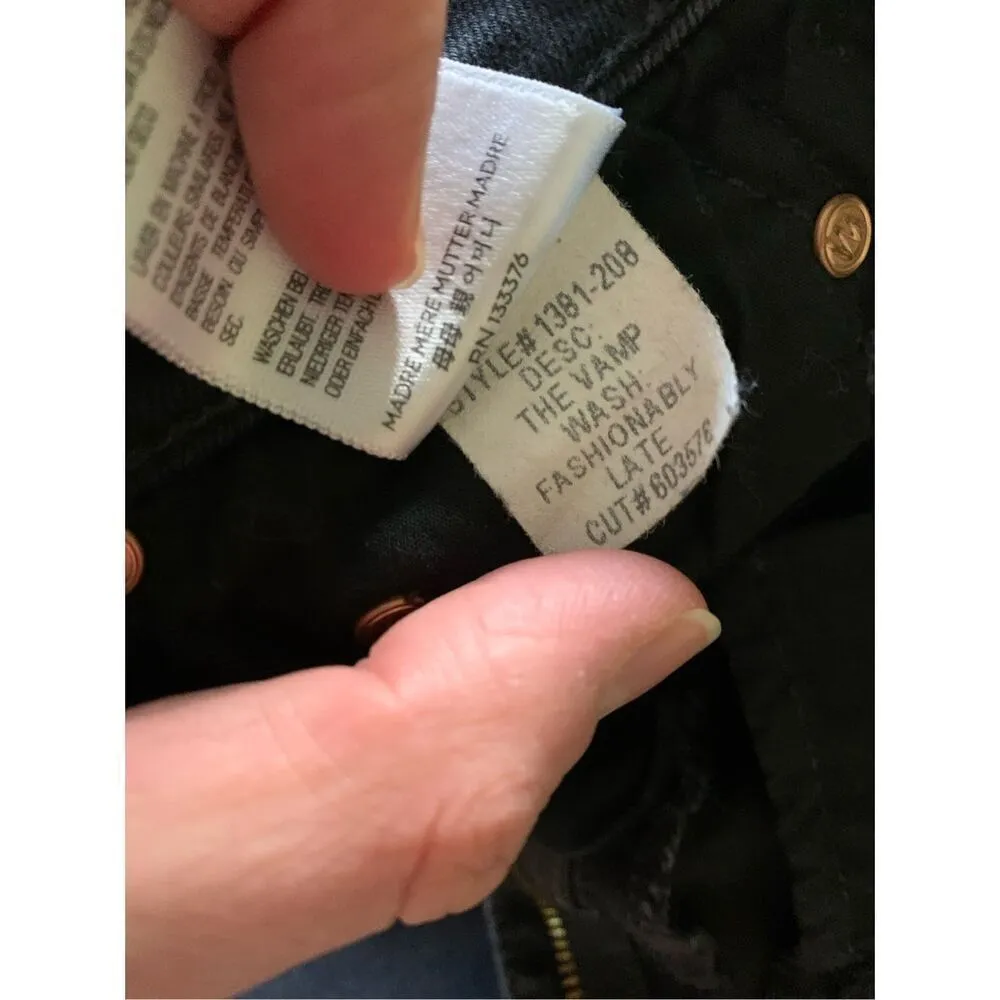 MOTHER The Vamp Fashionably Late 603578 black jeans women's size 26 Black - Image 5