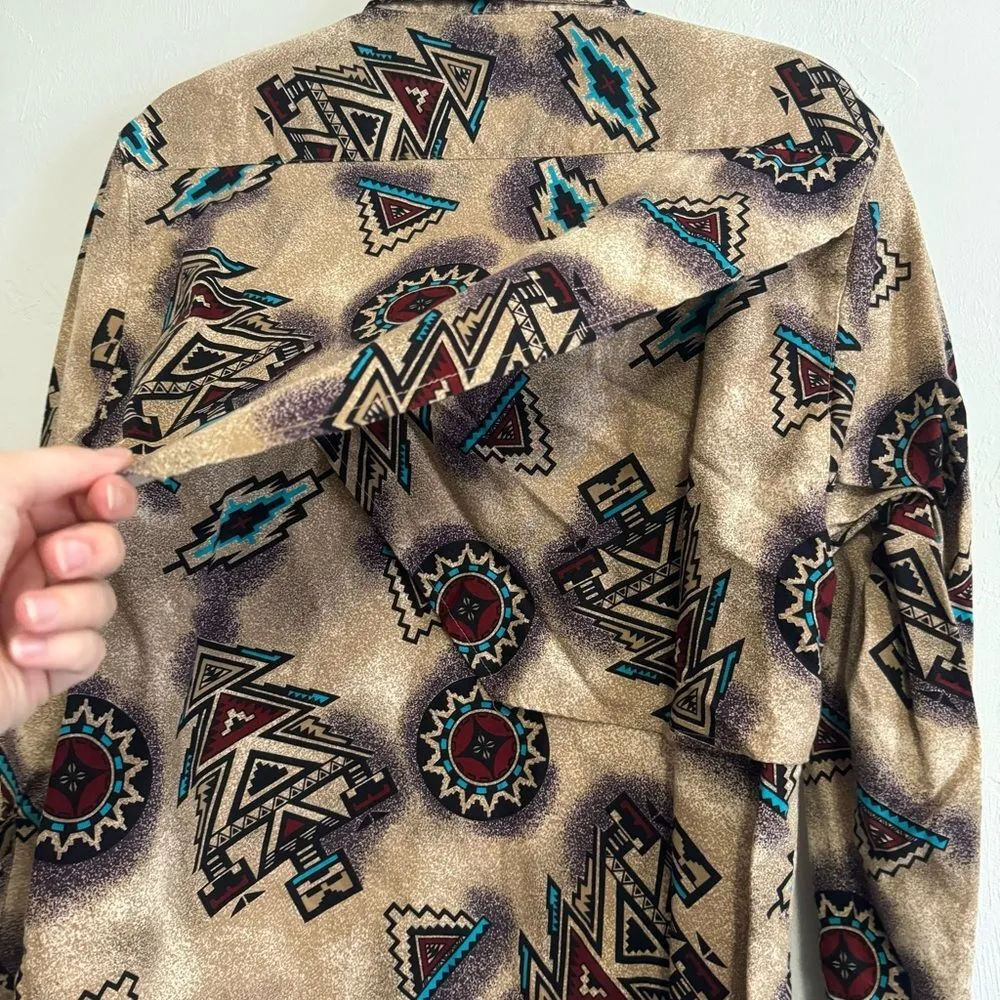 Vintage Wrangler Aztec Pattern Pearlsnap - Image 2