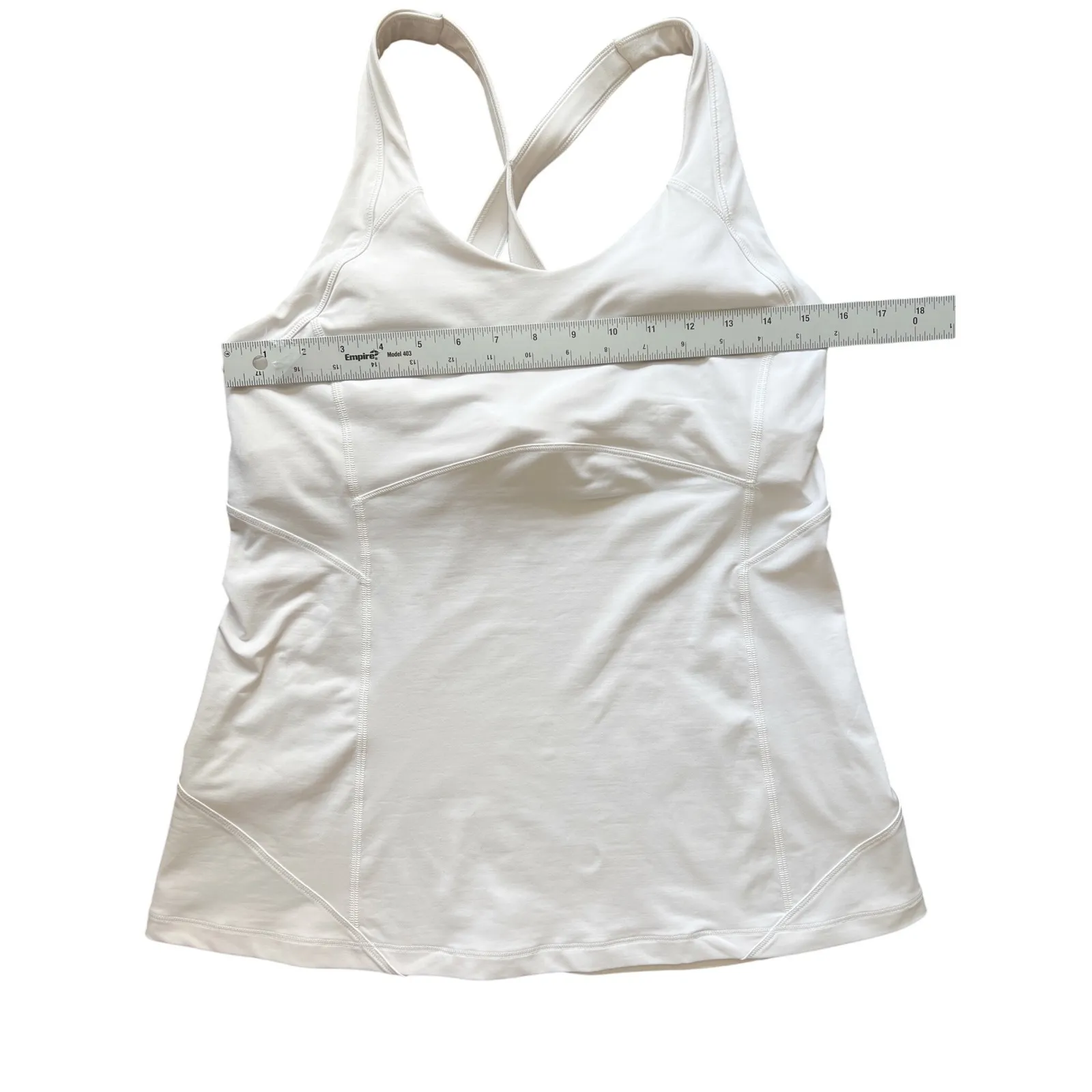 Lululemon‎ Kanto Catch Me Tank Built-in Bra White Size 12 Yoga Pilates Gym GUC - Image 11