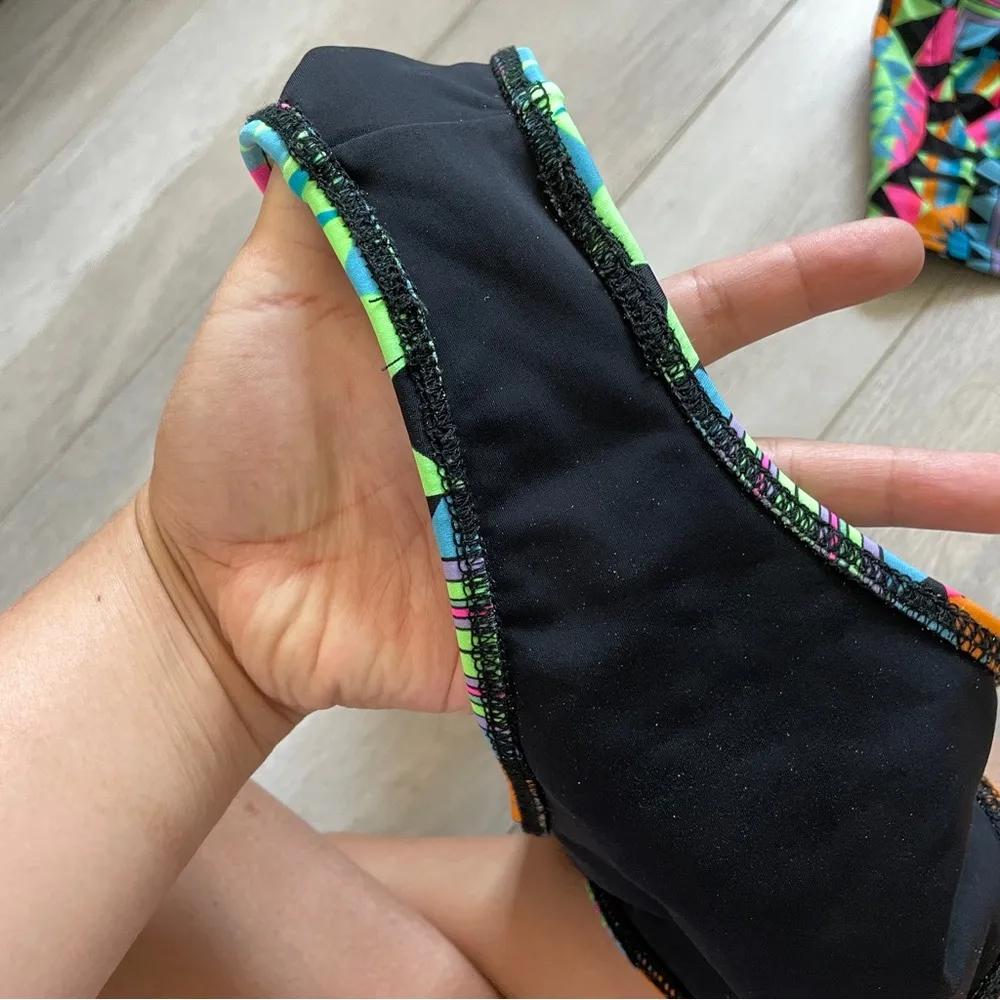 Mara Hoffman Geometric Art Deco Print Longline Top + Bottoms Bikini Set (Large) - Image 6