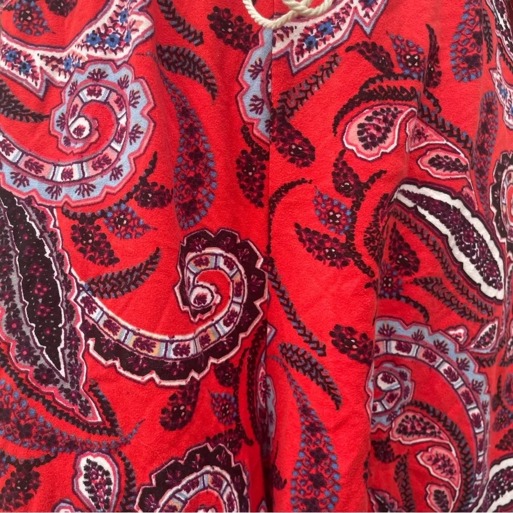 plus size red paisley print shorts w/ hanging ball tassels / 3X / EUC - Image 4