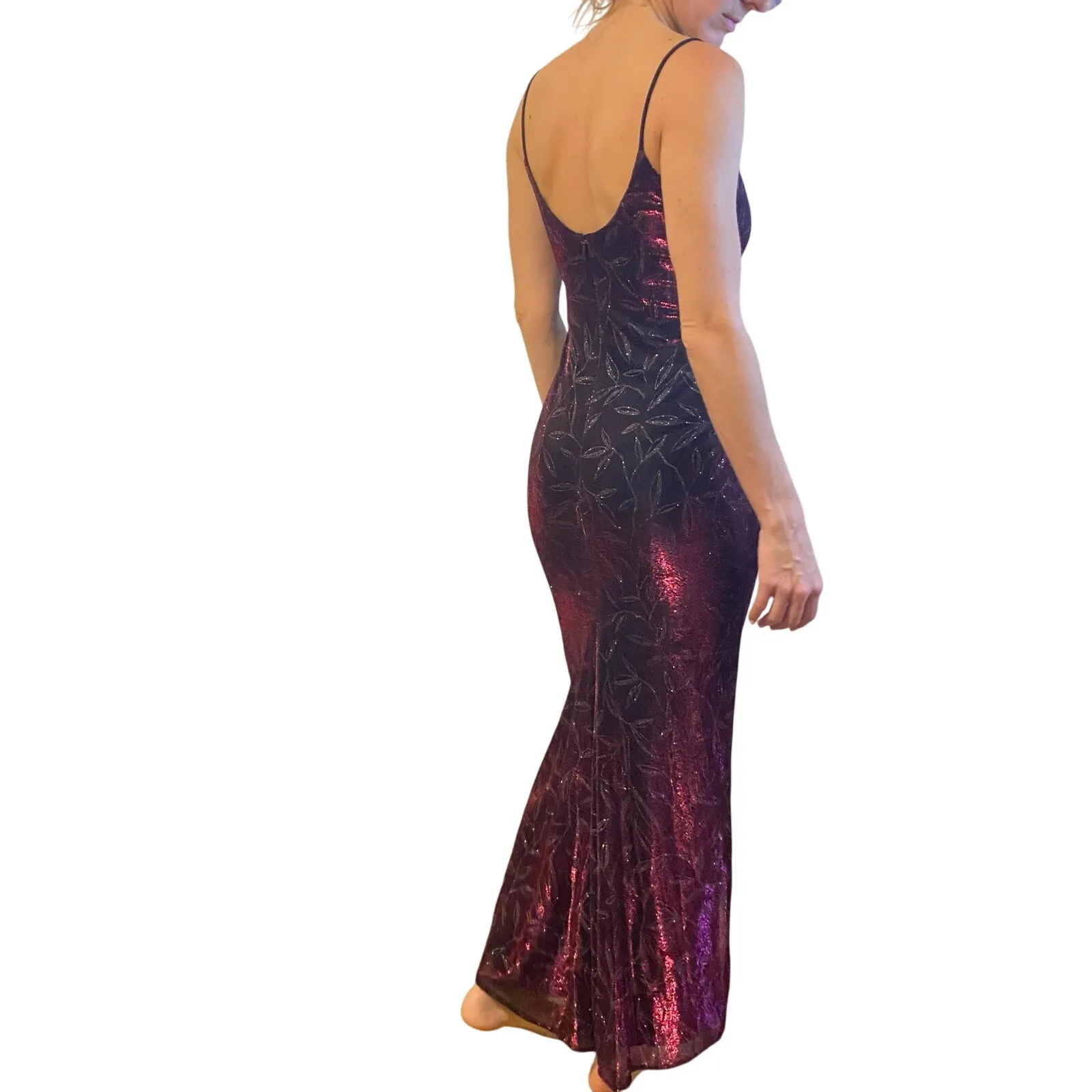 Vintage 90’s Jessica McClintock Gunne Sax Metallic Pink Formal Gown Dress Size 3 - Image 4