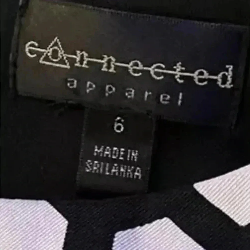 Connected Apparel Sleeveless Color Block Bodycon Dress Black White Yellow Sz 6 - Image 6