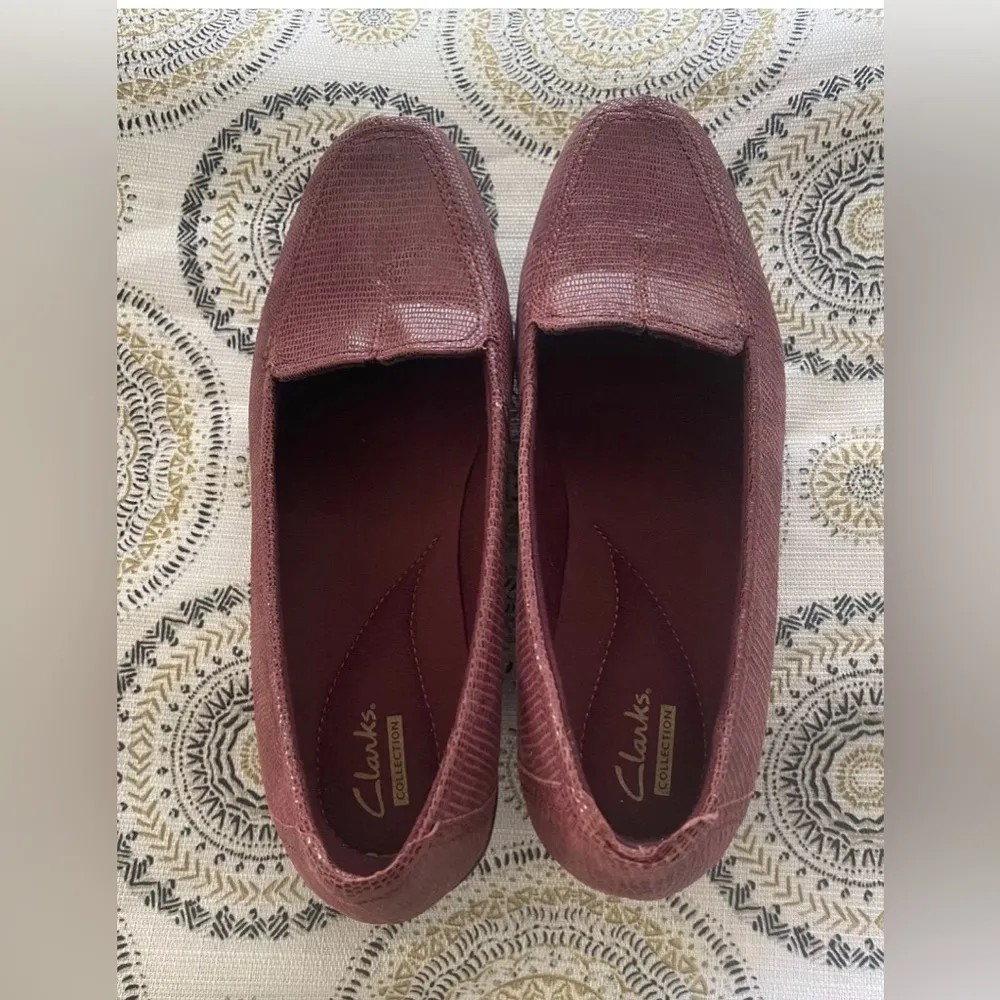 Clarks Womens Haydn Gloss Purple Comfort Slip-on Loafer Shoe Size 8 - Image 3