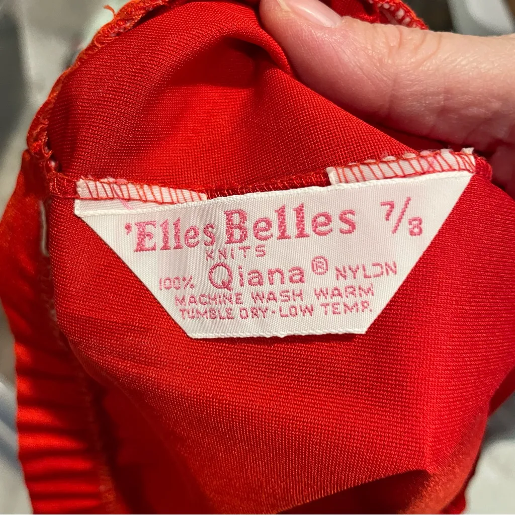 Groovy vintage 70’s Elles Belles fire red super wide bell bottoms pull on pants - Image 11