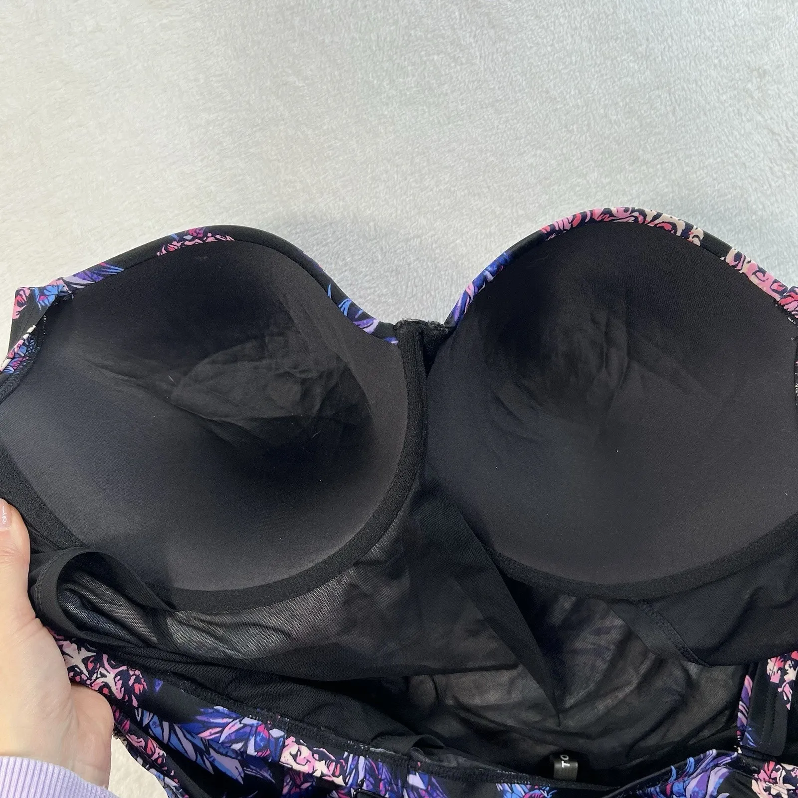 Torrid 5X 1 Piece Swimsuit Push Up Demi Slim Fix Padded Underwire Pineapple - Image 9