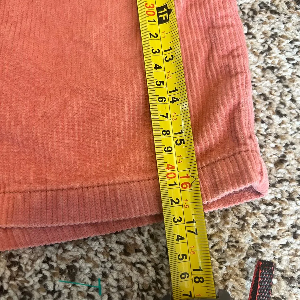 Hollister Pink Corduroy Button-Front A-Line Mini‎ Skirt Ultra High Rise W28 - Image 6