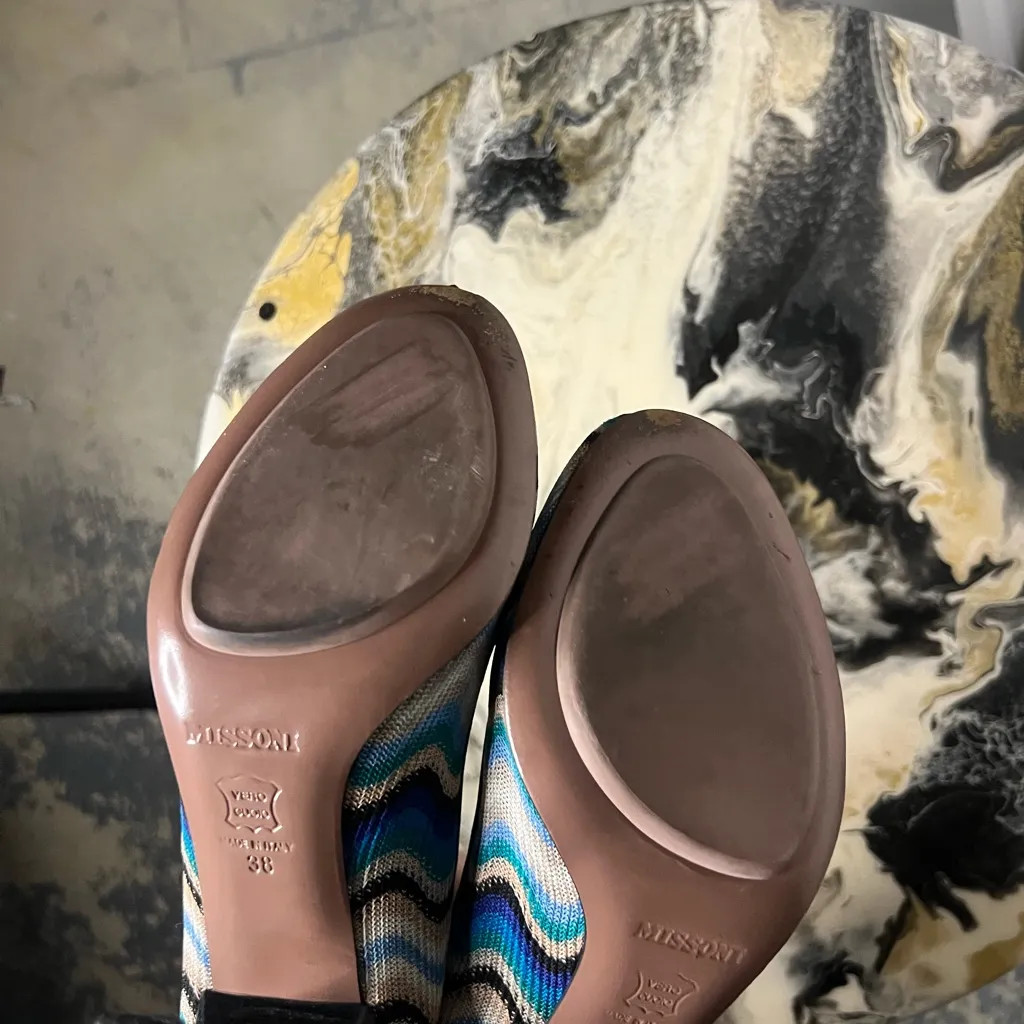 Missoni Early 2000s Zigzag Woven Stiletto Heels Size 38 - Image 10