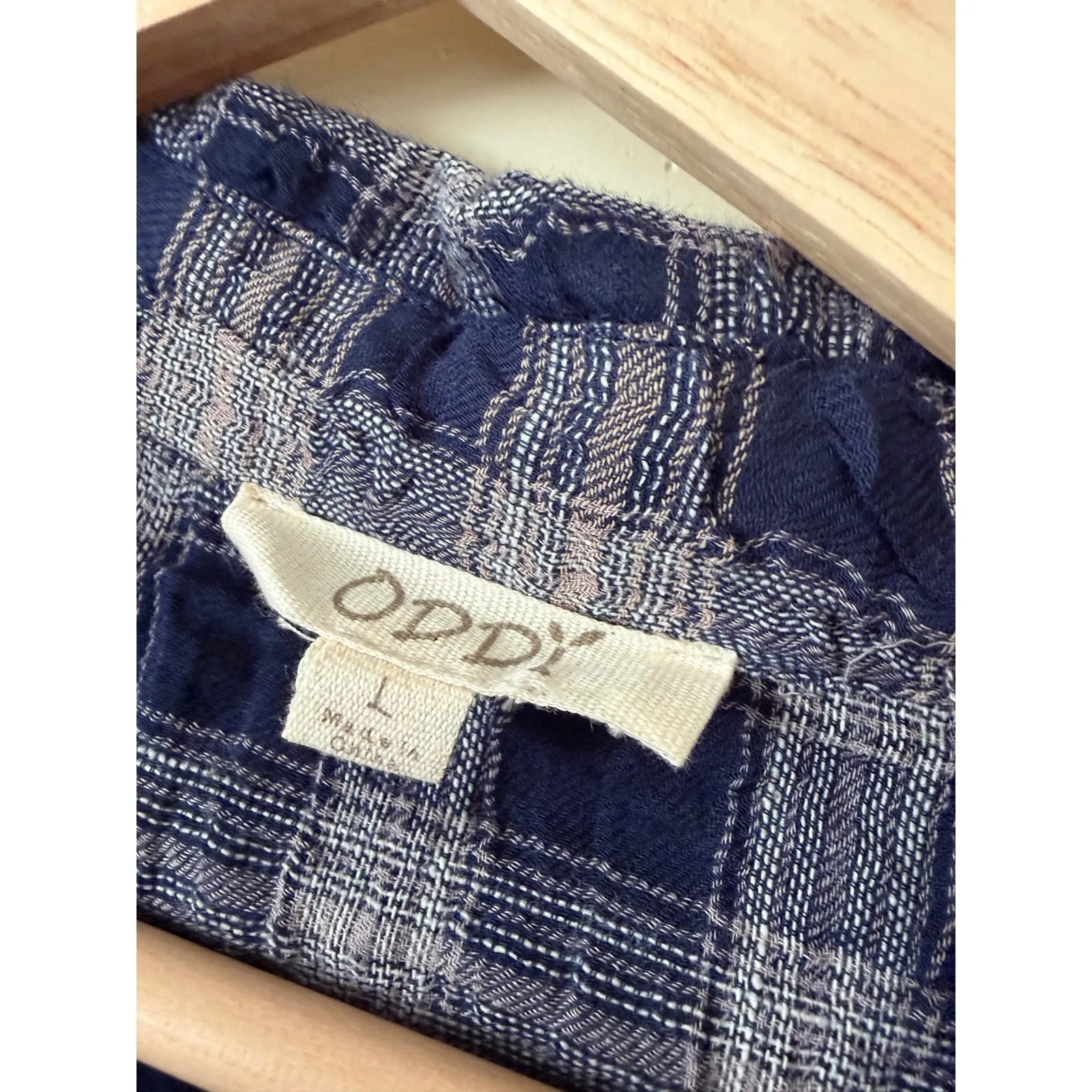 Oddi Women's Dress Plaid Patchwork Sleeveless Dress Button Shirtdress Large Oddy - Image 3