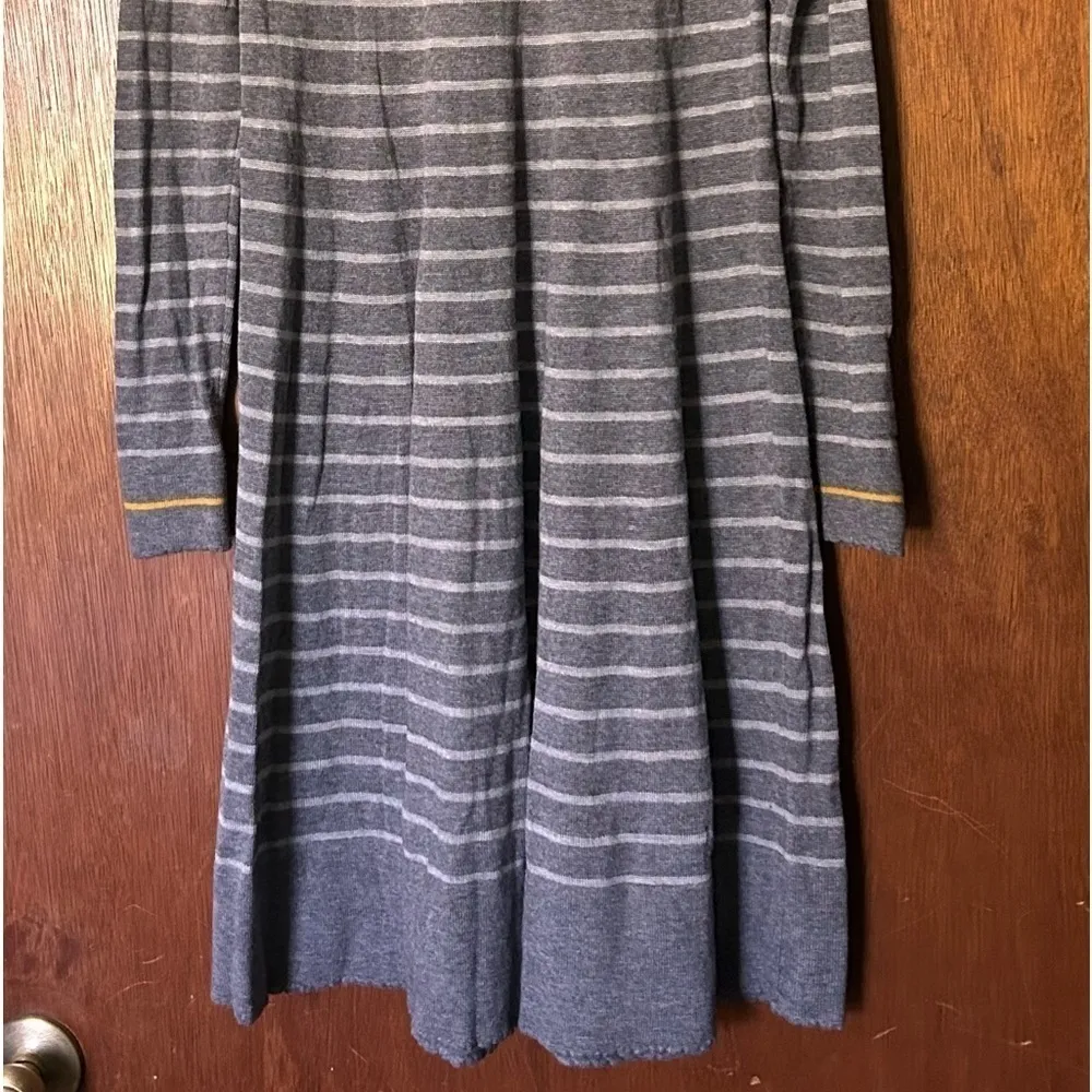 Philosophy cashmere blend long sleeved strip sweater dress size M gray and gold - Image 3