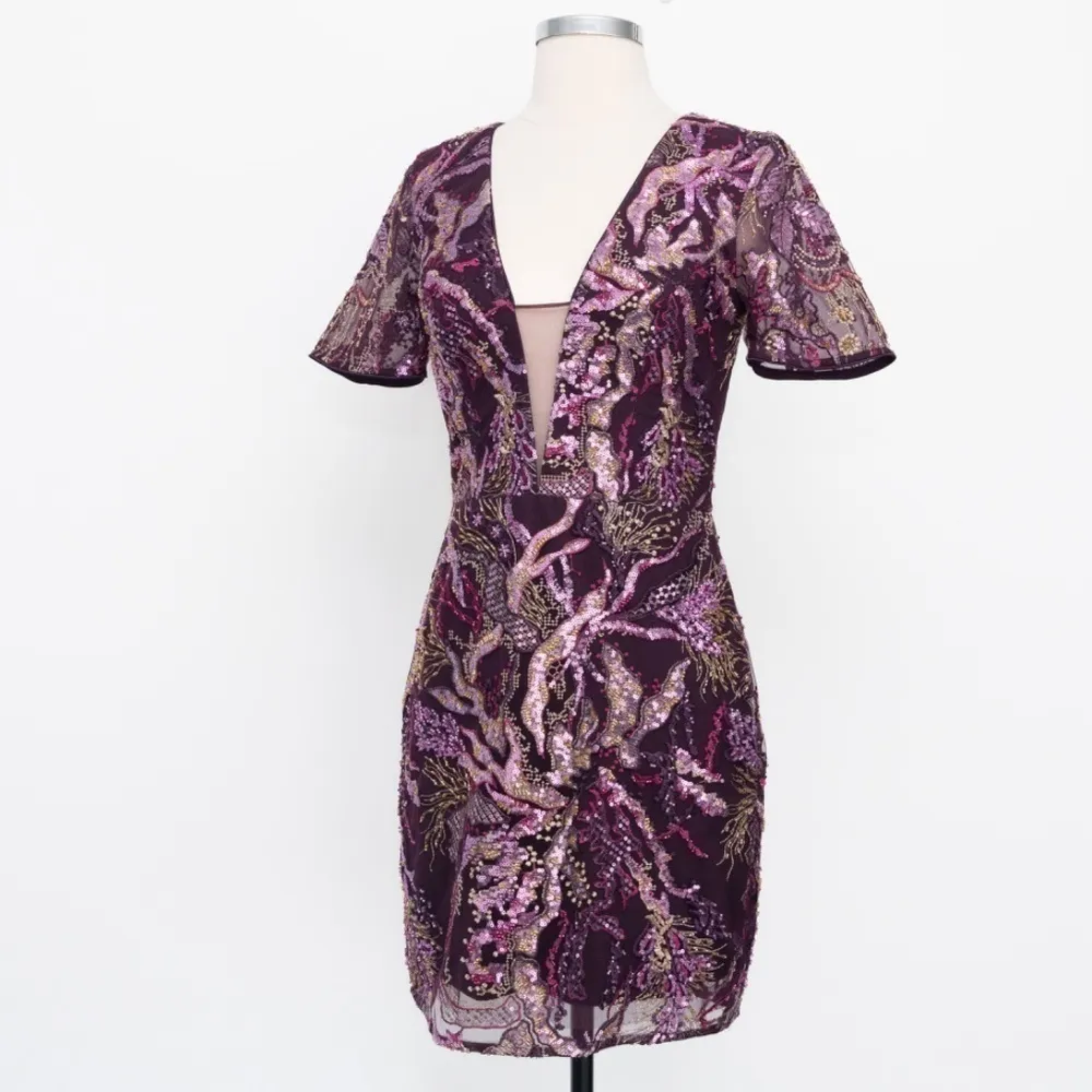 Dress The Population Floral Sequin Embroidery Mini Dress - Image 8