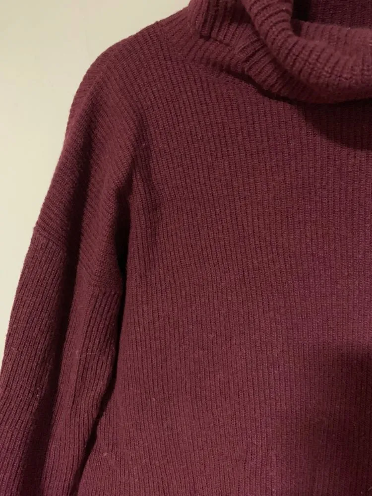 Madewell Dark Red Turtleneck Sweater - Image 2