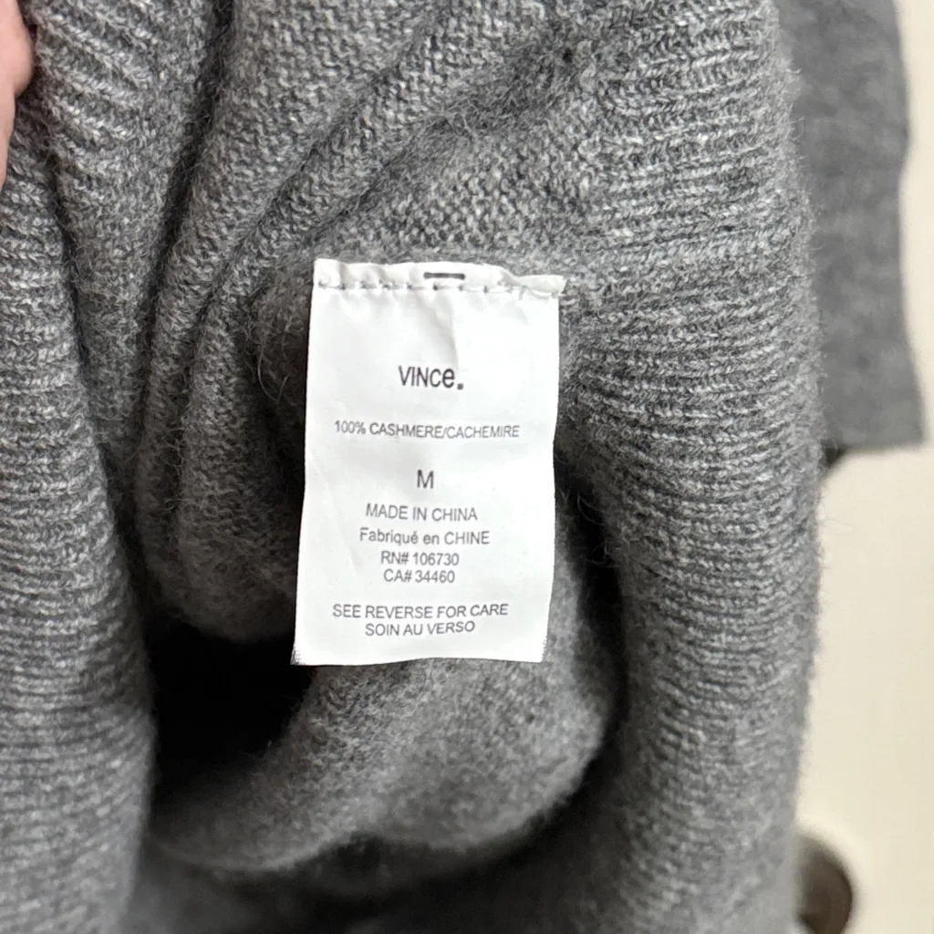 💖 Vince Gray Hooded Batwing Tunic 100% Cashmere Sweater Dress - Image 6