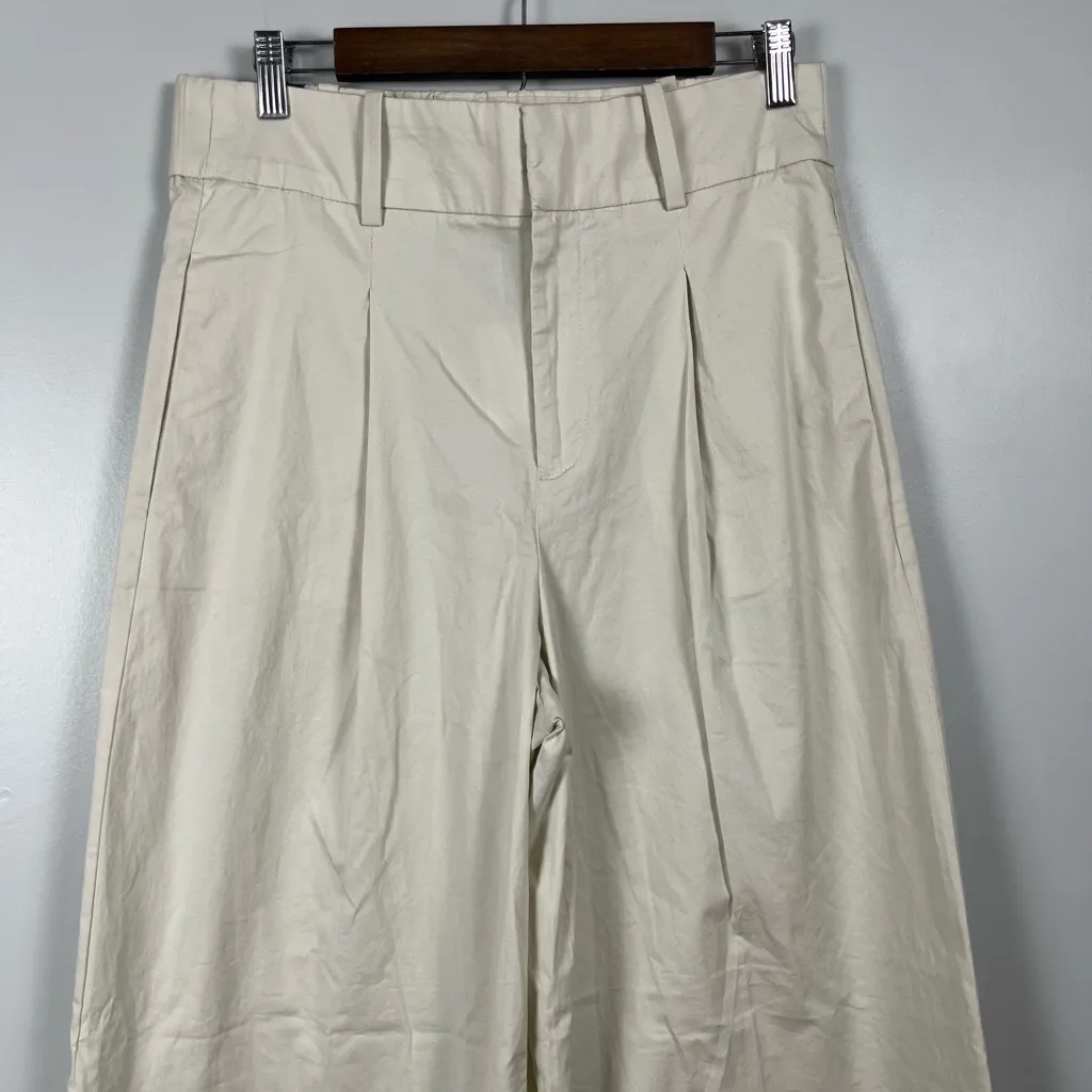 New Banana Republic Palazzo Wide-Leg Chino Pant in Off White size 8 - Image 3