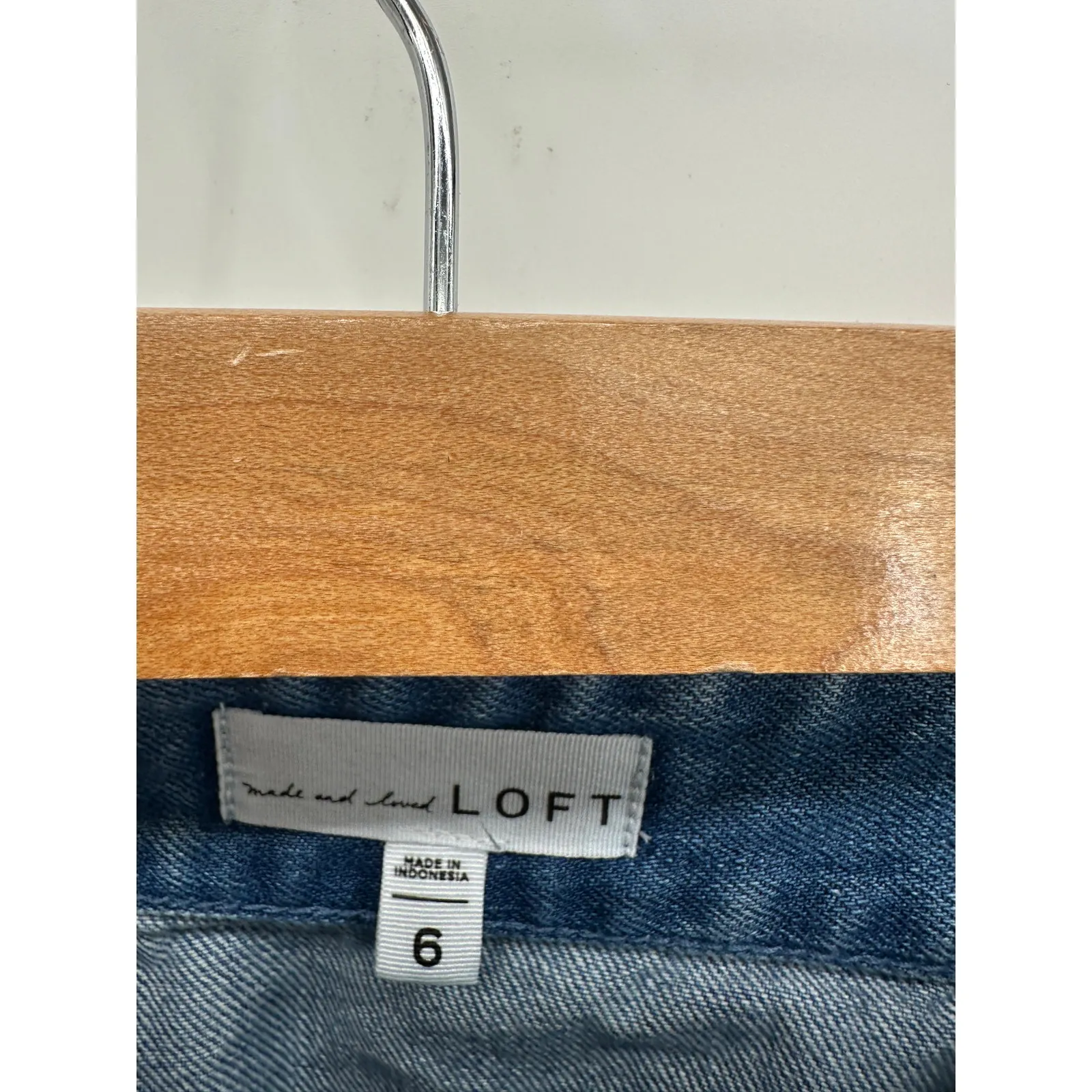 Loft Womens Denim Mini Wrap Skirt Size 6 Fringe Fall Festival Boho Belt Western - Image 4