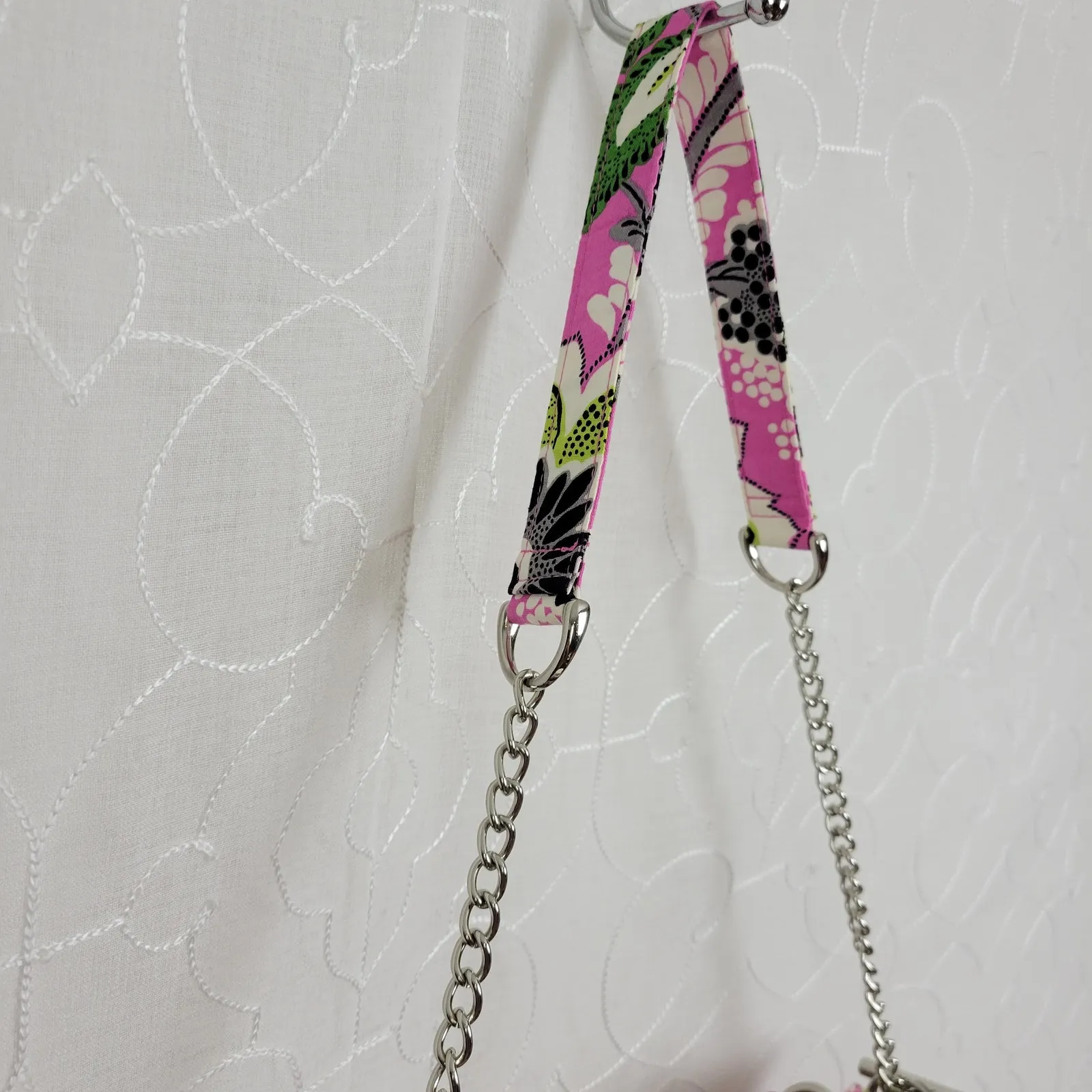 Vera Bradley Crossbody‎ Shoulder Bag Pink Print Fabric Handbag Purse Pocketbook - Image 4