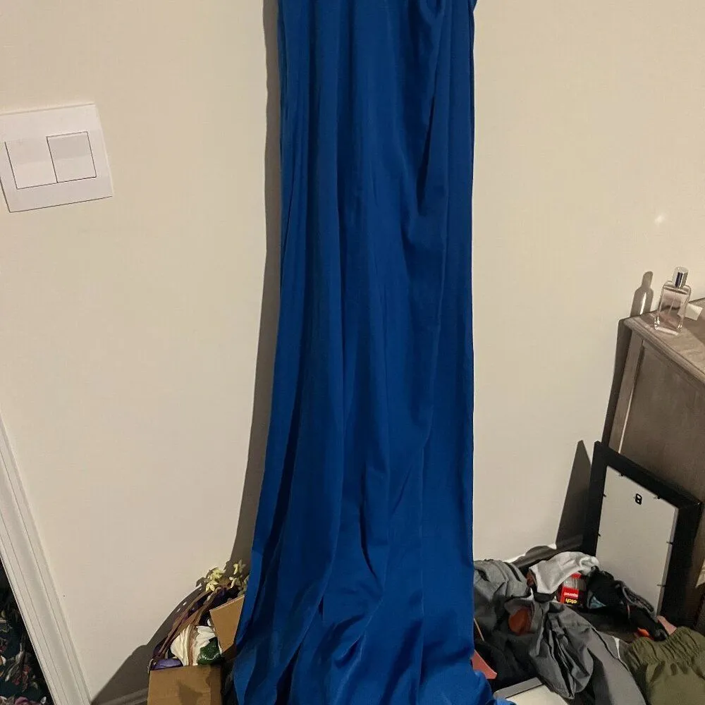 $368 BCBG LARKSPUR BLUE "MARIJA" BEADED STRAPLESS LONG GOWN DRESS size 2 - Image 9