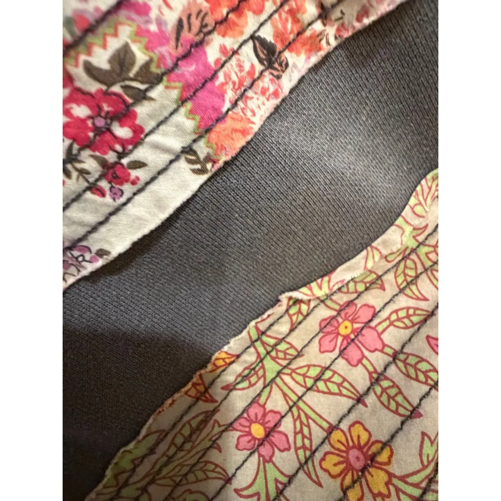 Easel Oversized Cotton Patchwork Sweatshirt in Gray Size S - Image 7