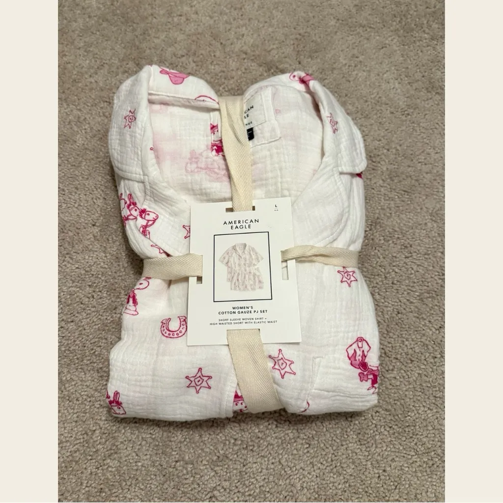 AE WOMEN'S COTTON GAUZE PJ SET, NWT! - Image 3