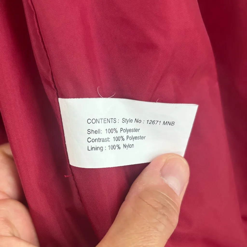 Gallery Jacket Removable Hood Women M Red Zipper & Snap Close Inner Pocket Flaw - Image 12