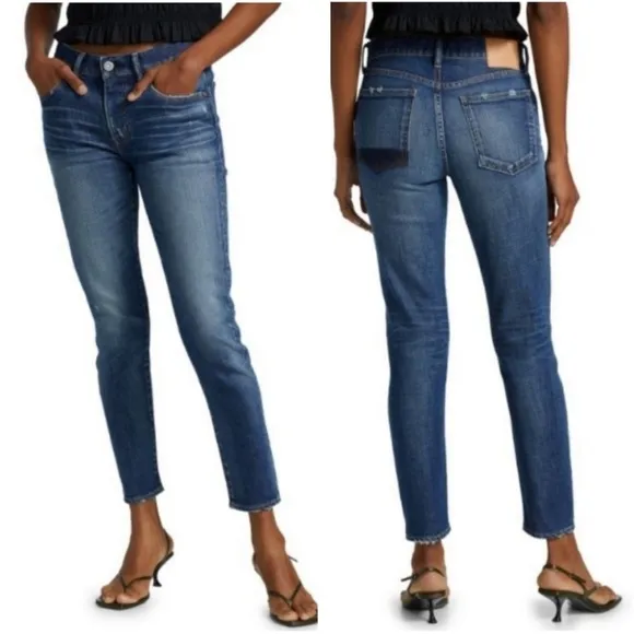 MOUSSY VINTAGE Elgin Distressed Stretch Skinny Ankle Jeans Blue Wash Size 26 - Image 2