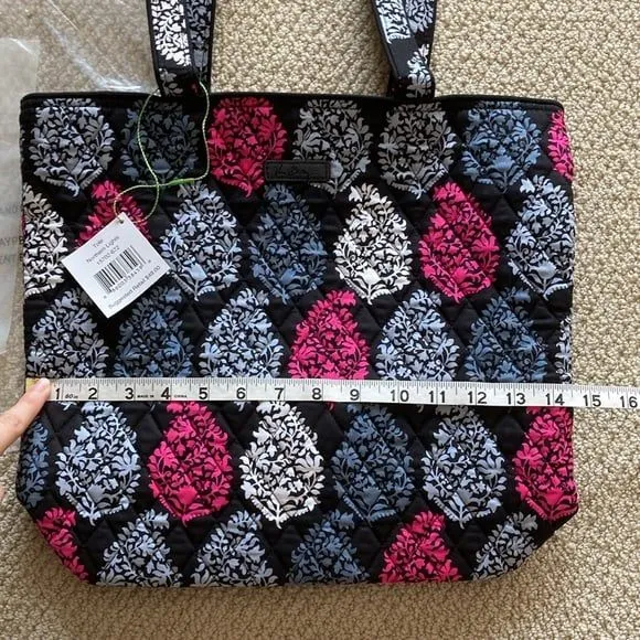 NEW Vera Bradley Tote Bag Northern Lights Pattern Handbag Top Handle Black NWT - Image 7