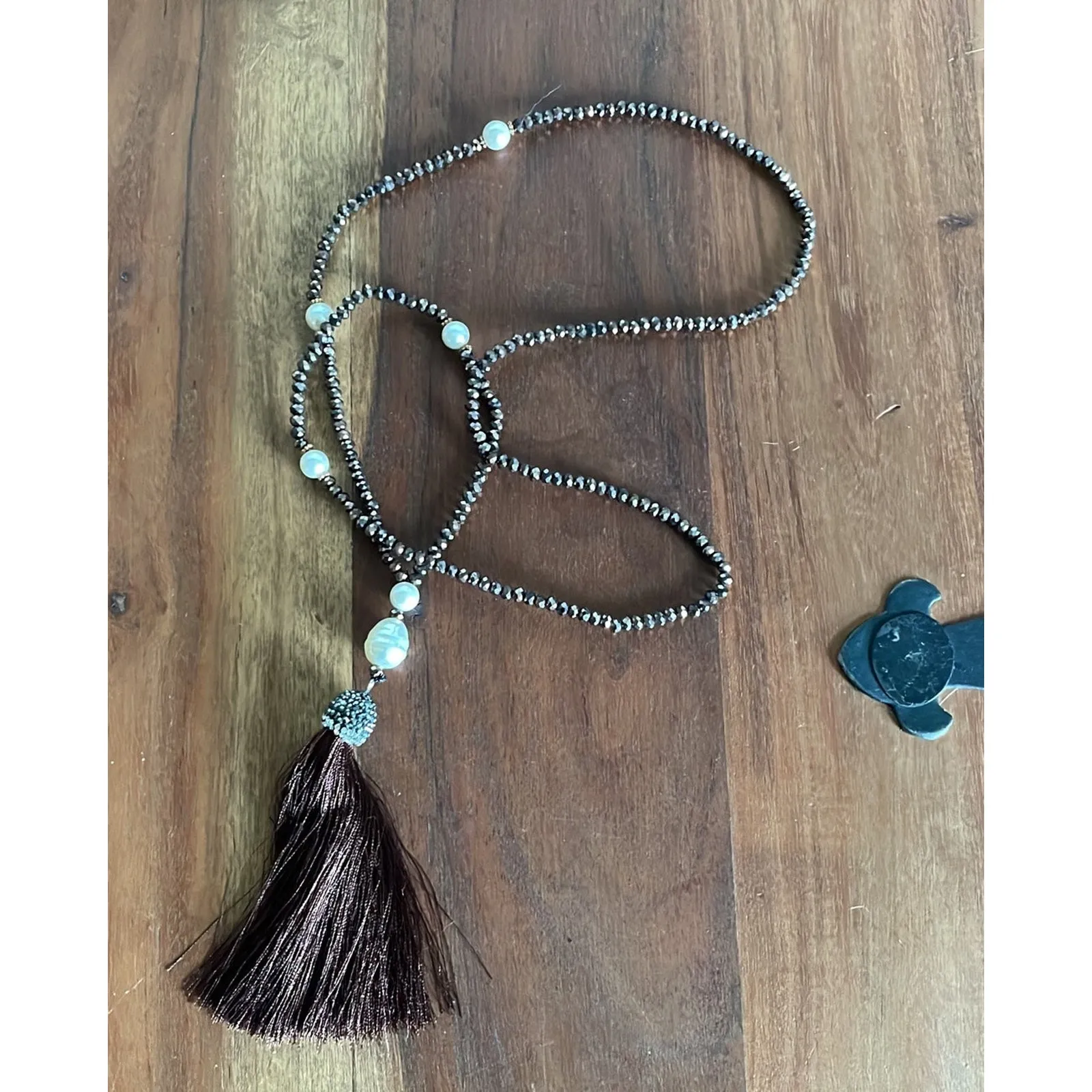Anthropologie‎ Brown Tassel Stunning statement necklace - Image 3