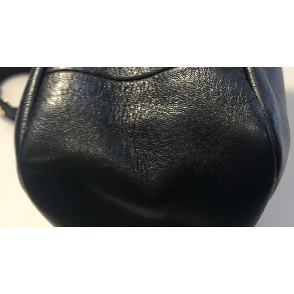 Vintage GANSON Shoulder Handbag Purse Black Leather Hong Kong Really Nice - Image 6