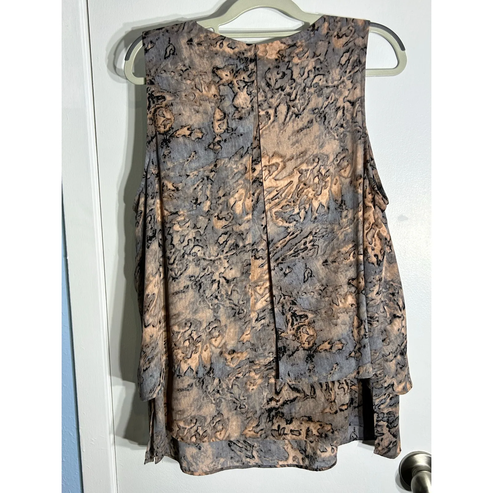 Y2k Juicy Couture Blouse XL Pink Gray Chiffon Beaded Fairy Grunge Romantic - Image 6