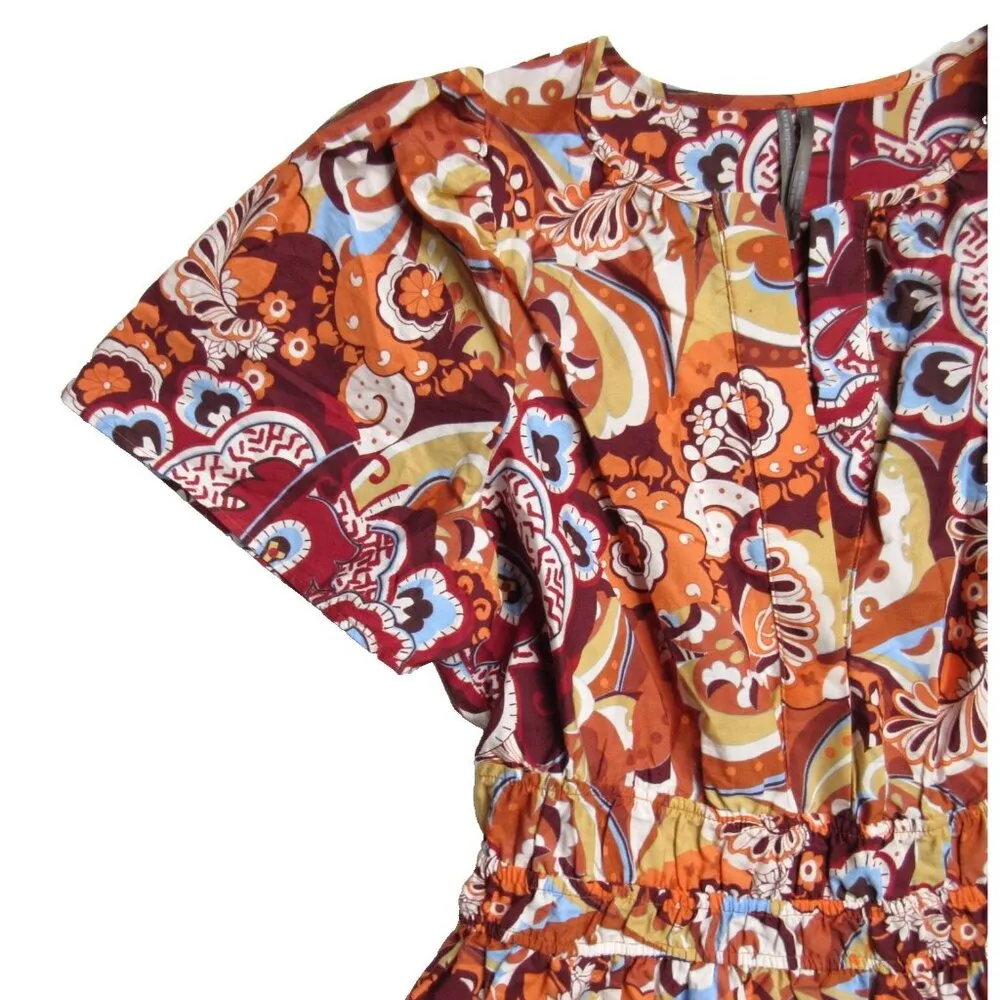 NWT Anthropologie Maeve Somerset Maxi in Bronze Floral Print Cotton Dress XS - Image 5