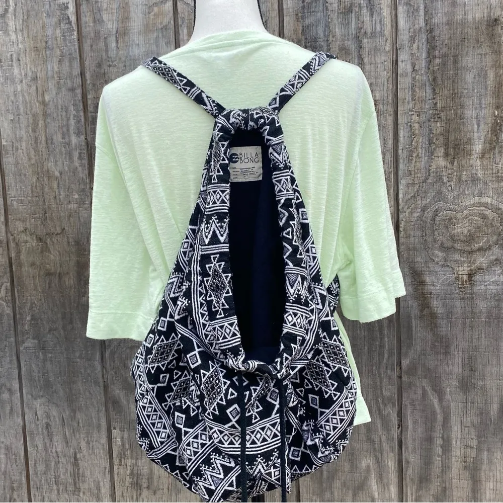 Billabong Sandy Streets Black and White Print Backpack Summer Beach - Image 5