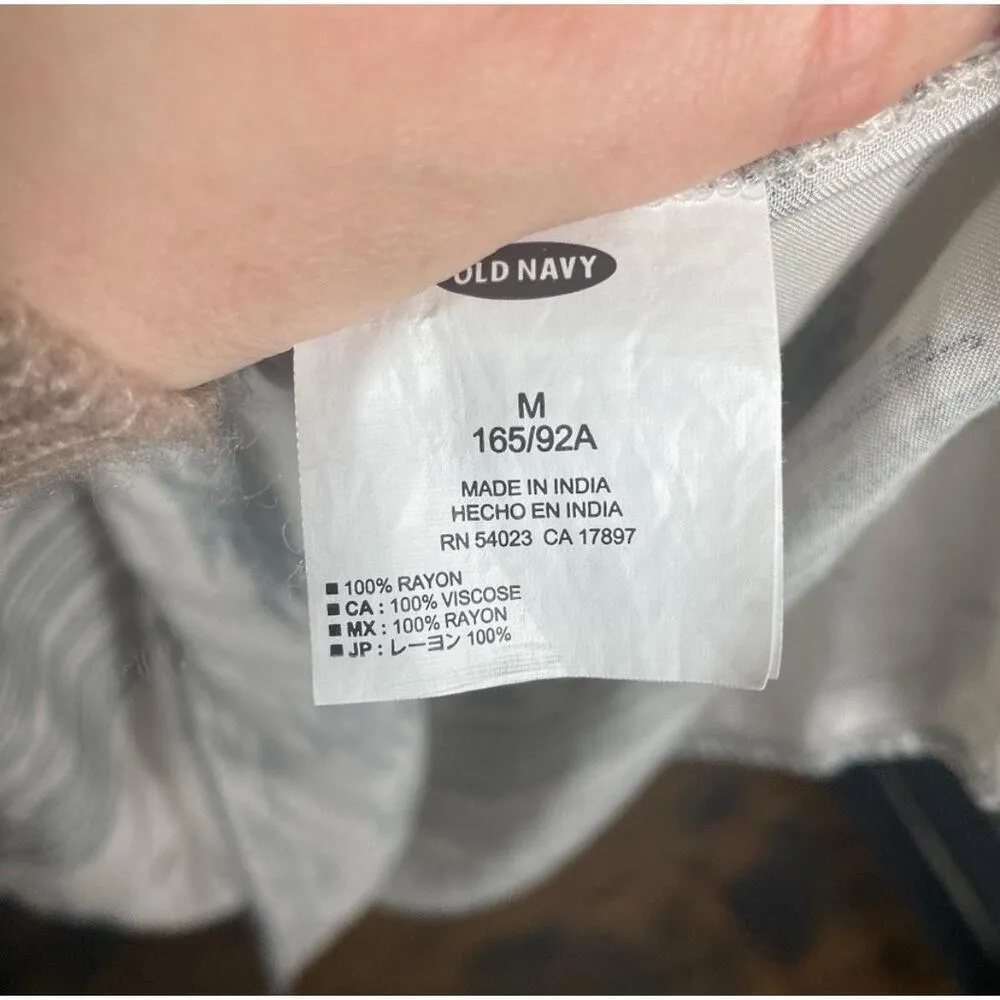 Old Navy Tassel peasant blouse top western Aztec Flowy Boho MEDIUM - Image 9