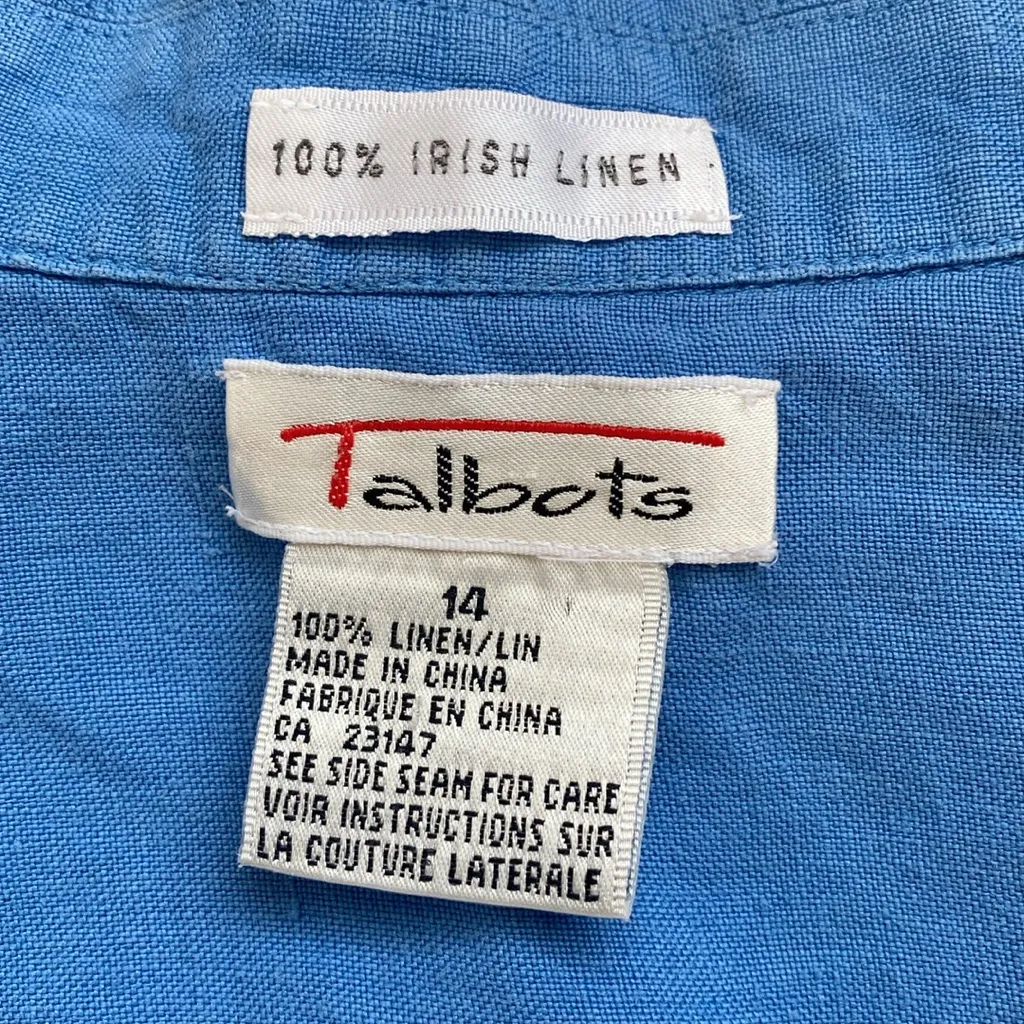 VTG Talbots Irish Linen Button Down Pocket Shirt - Image 4